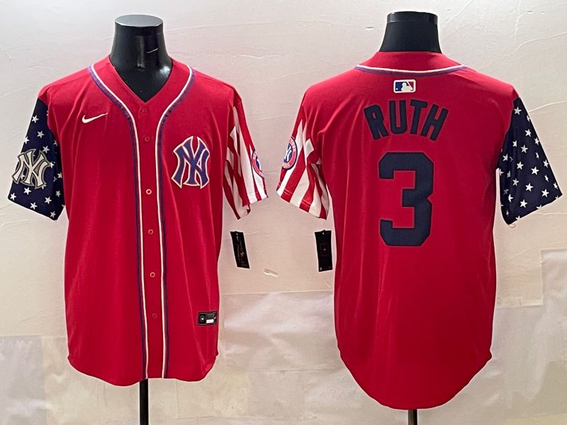 Men New York Yankees #3 Ruth Red a generation of national flags Jointly Name 2025 Nike MLB Jersey style 6